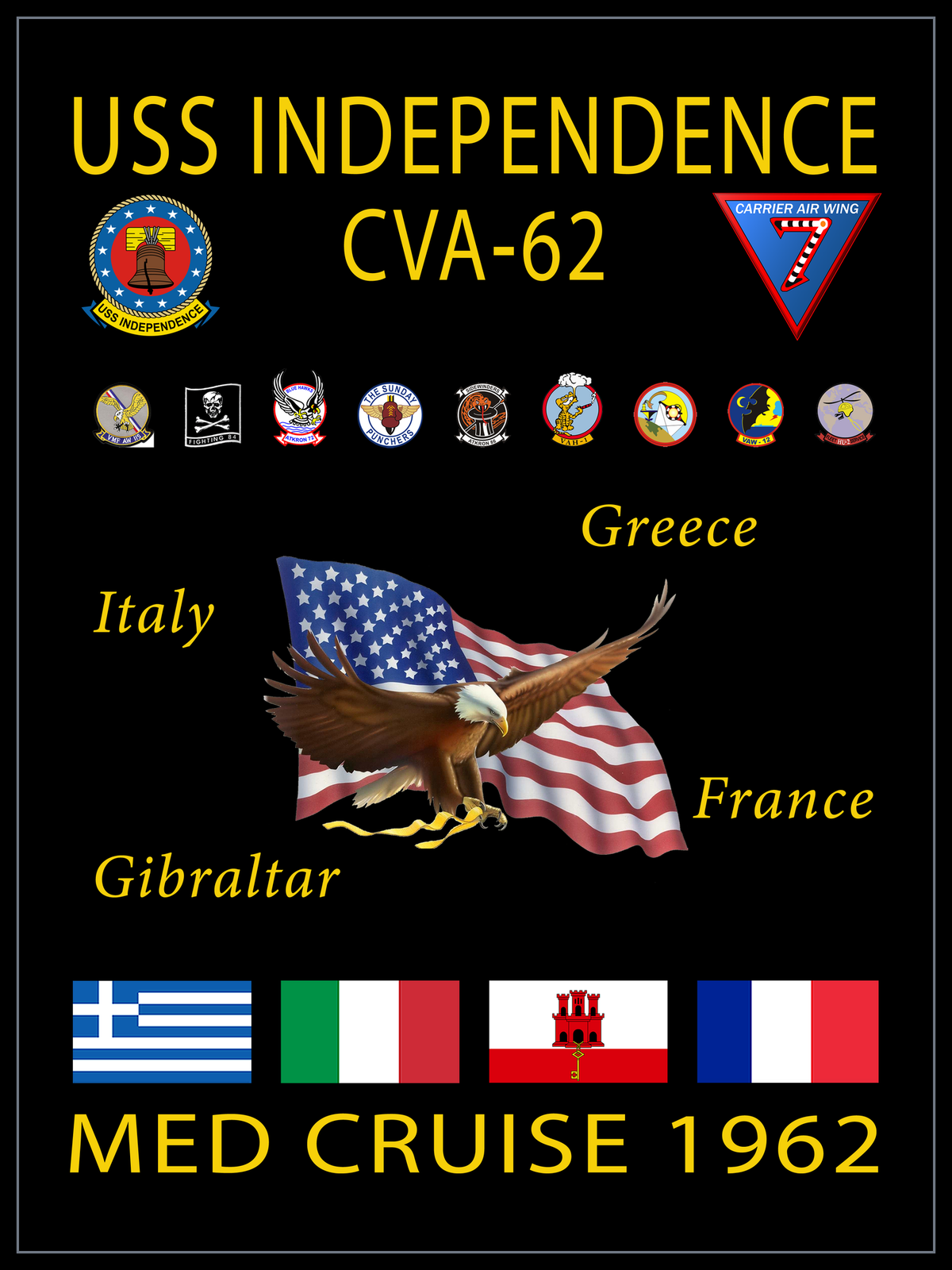 USS Independence CVA-62 1962 cruise design