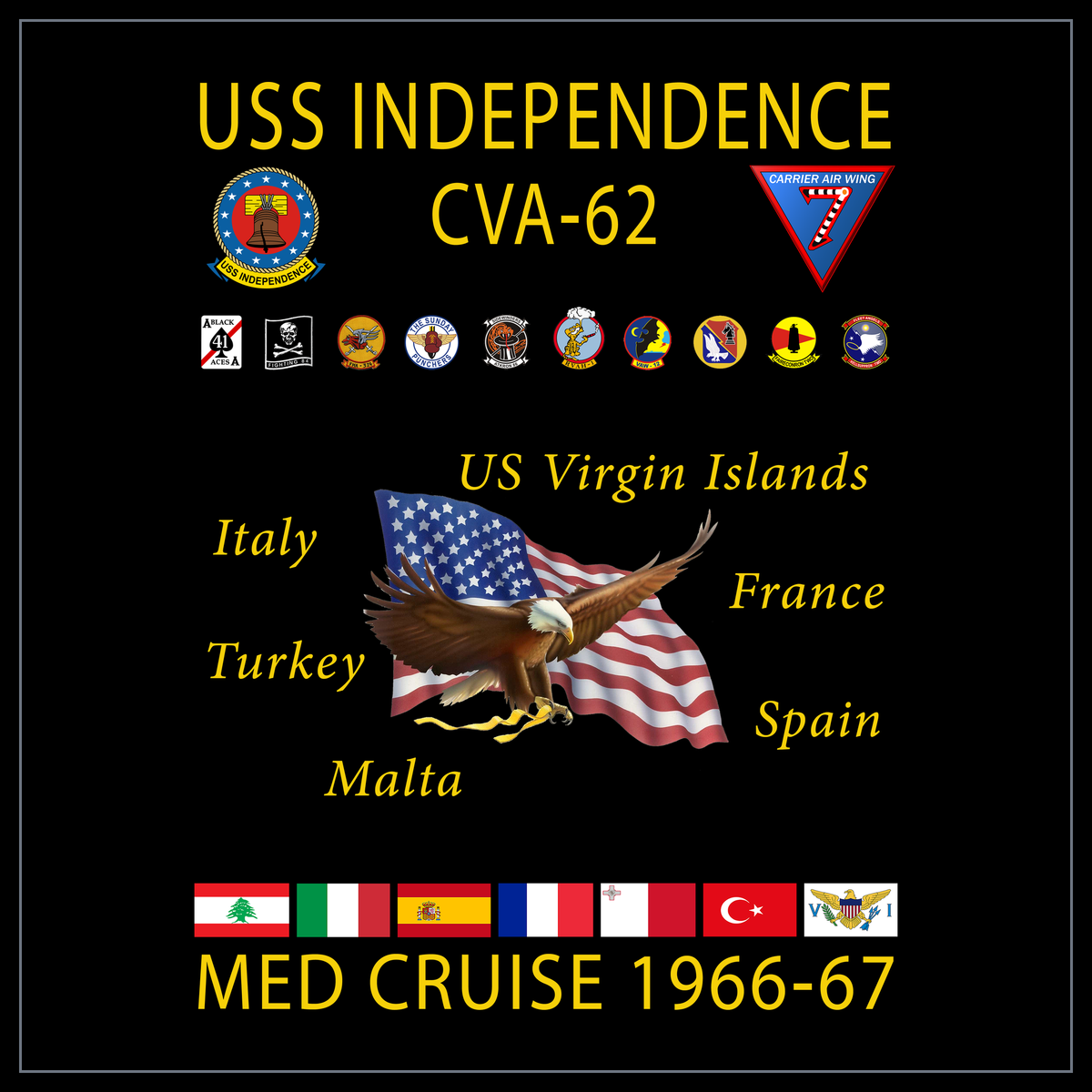 USS Independence CVA-62 1966-67 cruise design