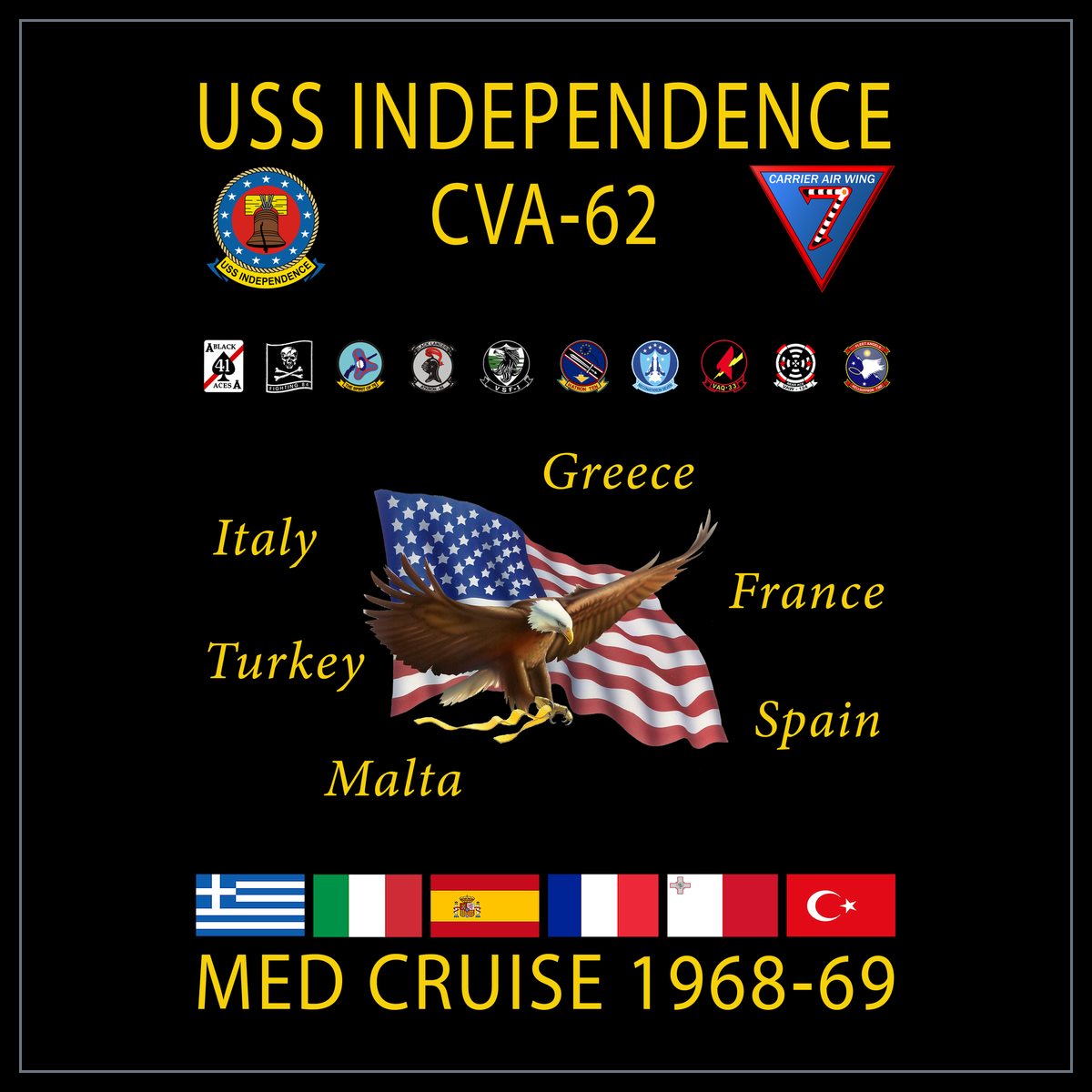 USS Independence CVA-62 1968-69 cruise design