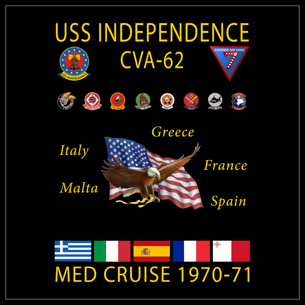 USS Independence CVA-62 1970-71 cruise design