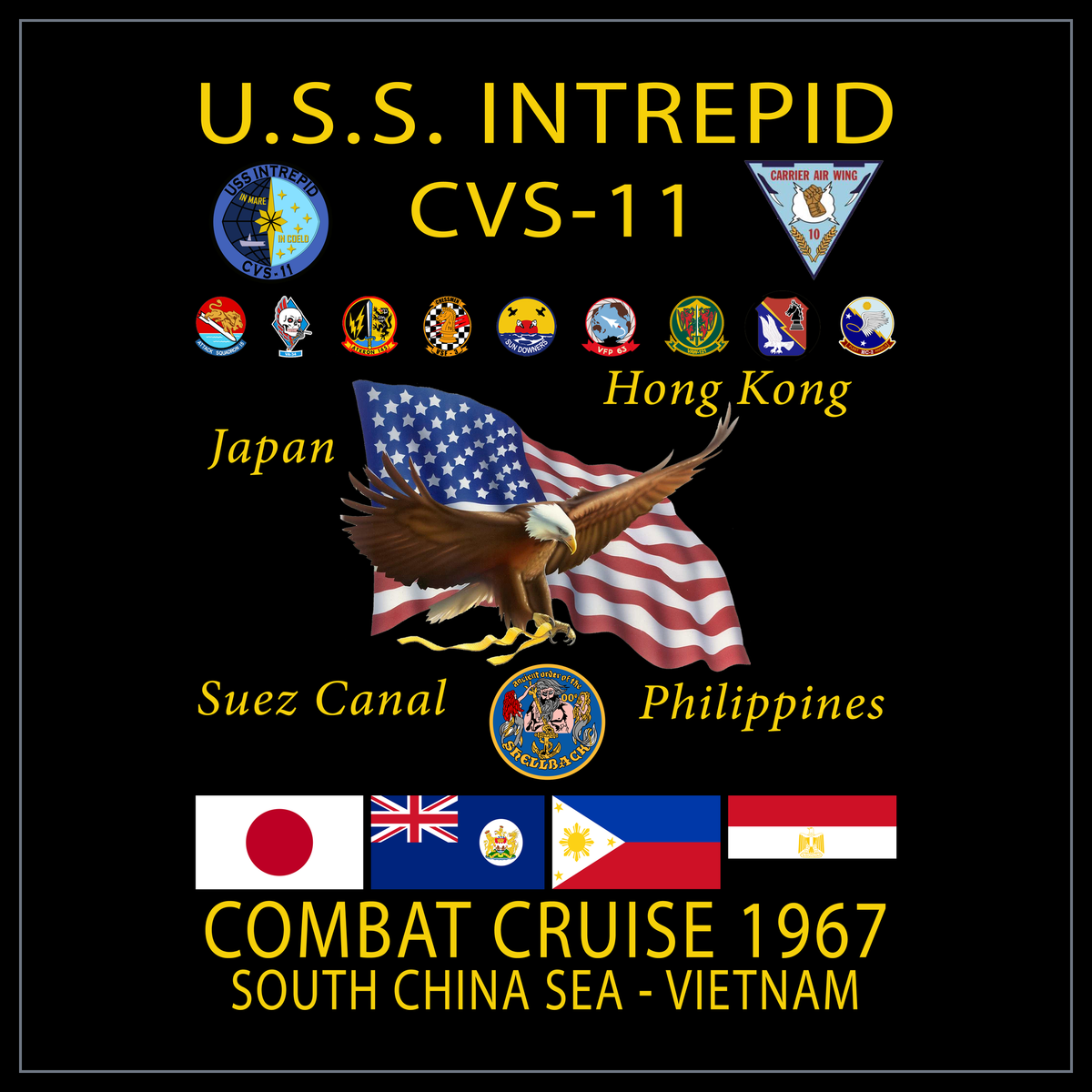 USS Intrepid CVS-11 1967 cruise design