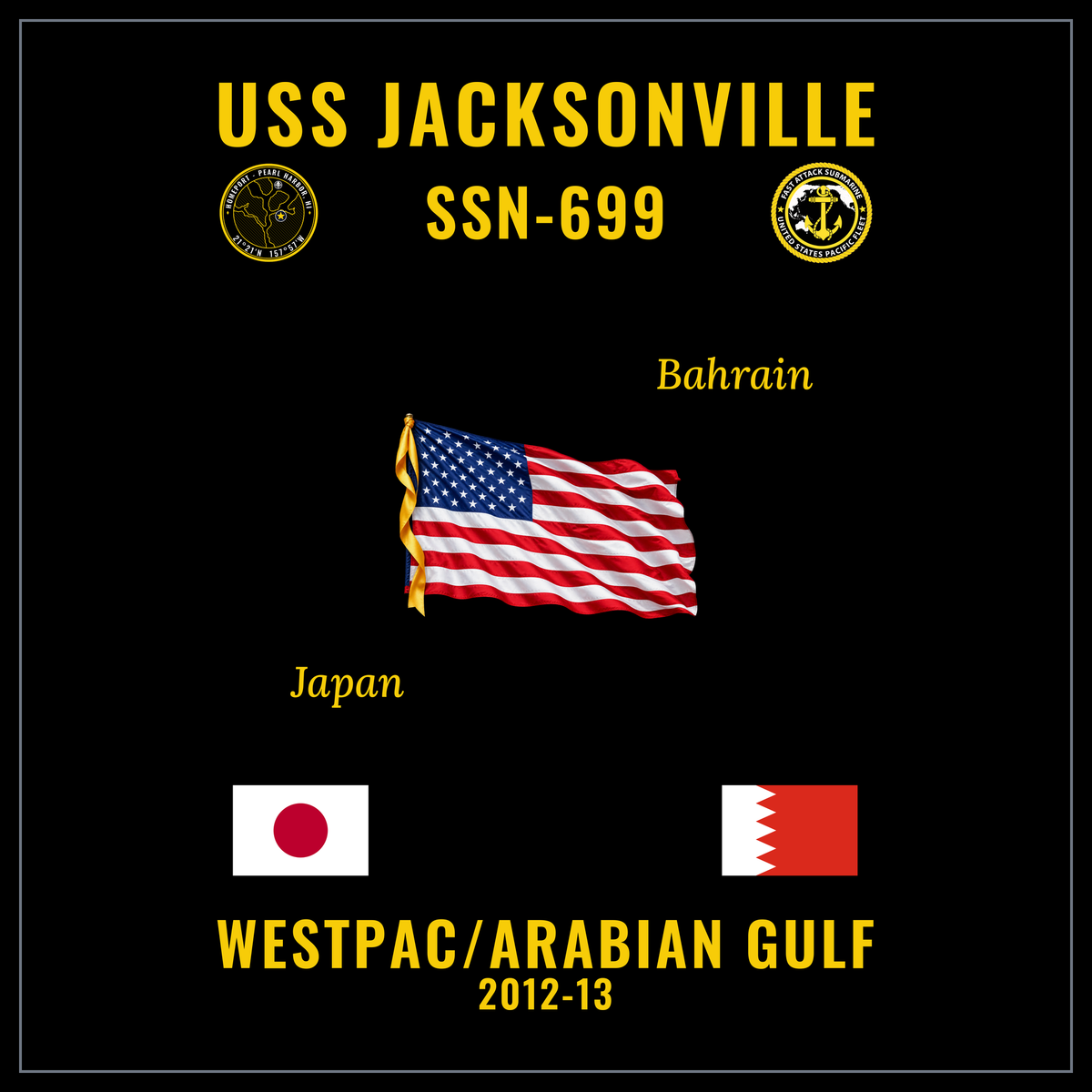 USS Jacksonville (SSN-699) 2012-13 cruise design