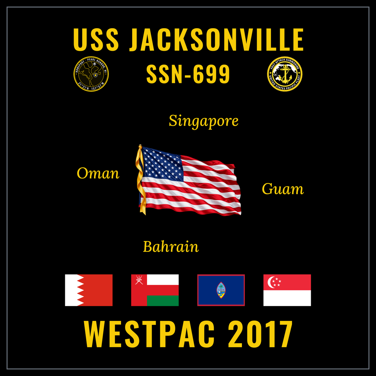 USS Jacksonville (SSN-699) 2017 cruise design