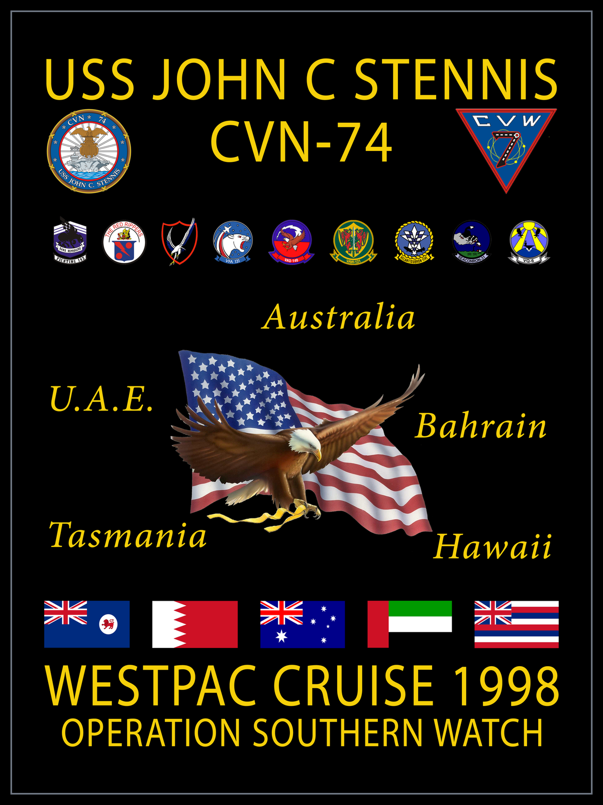 USS John C. Stennis CVN-74 1998 cruise design