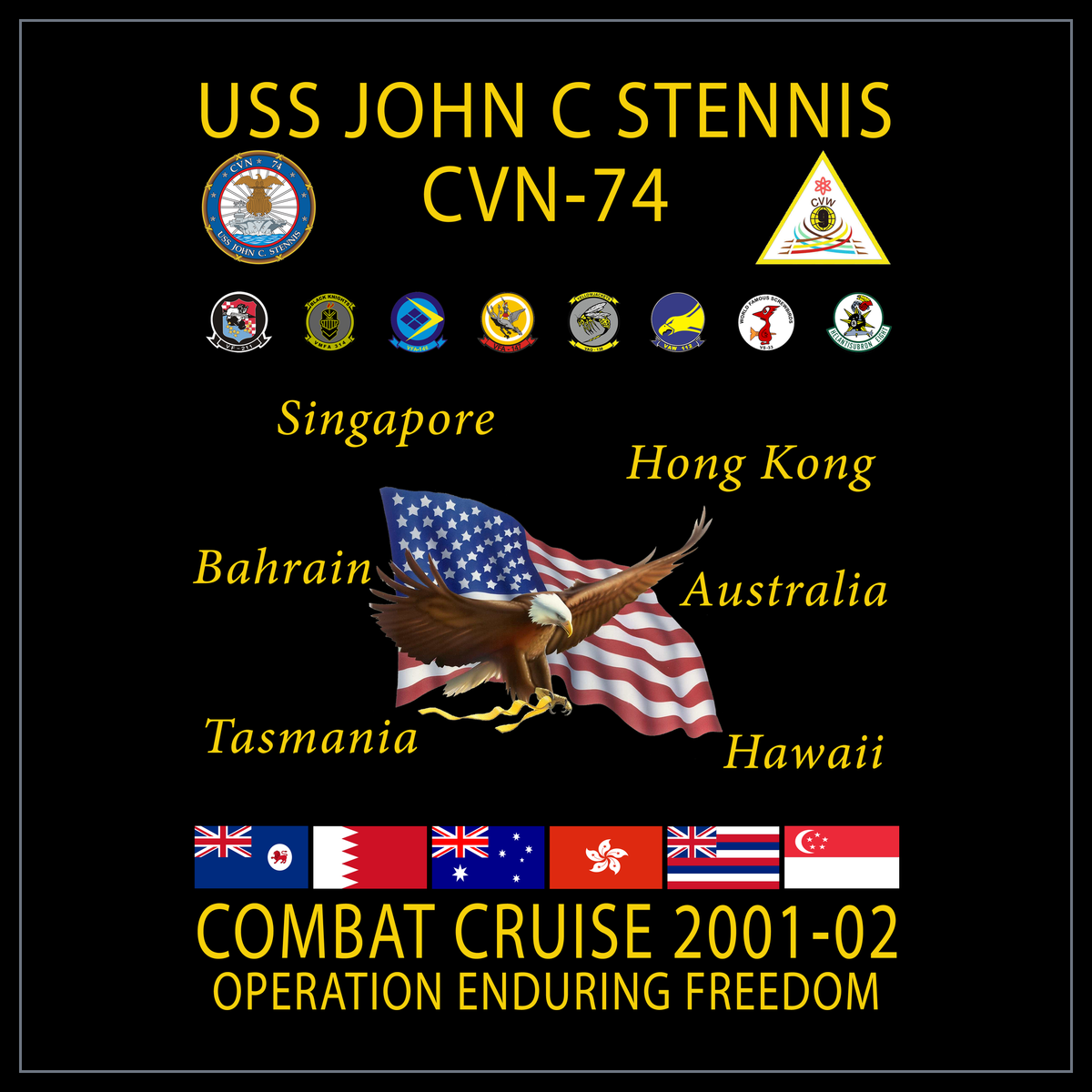 USS John C. Stennis CVN-74 2001-02 cruise design