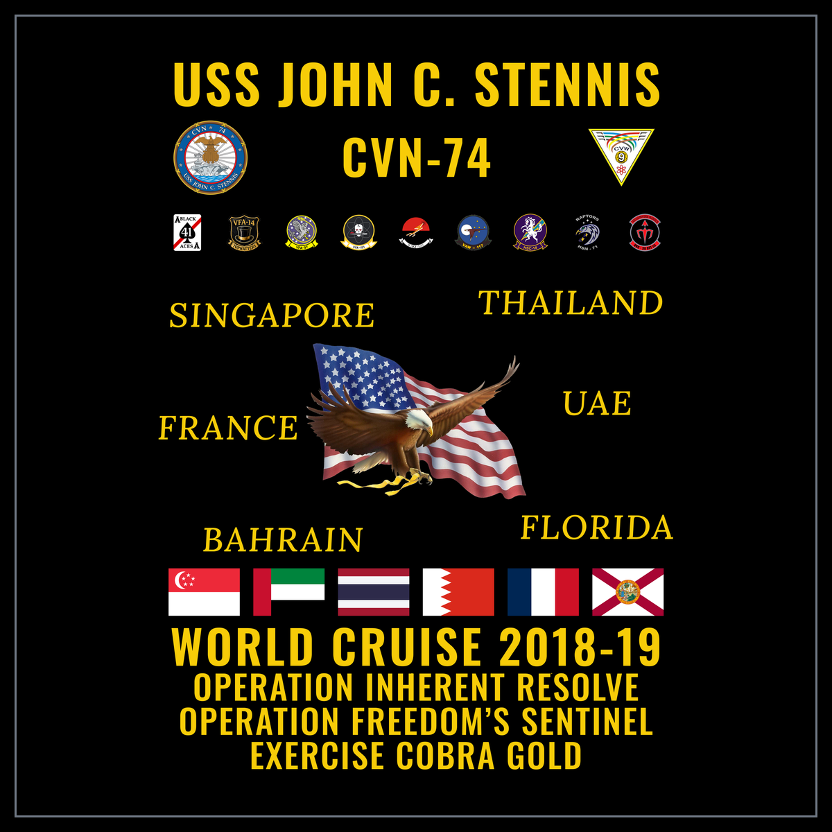 USS John C. Stennis CVN-74 2018-19 cruise design