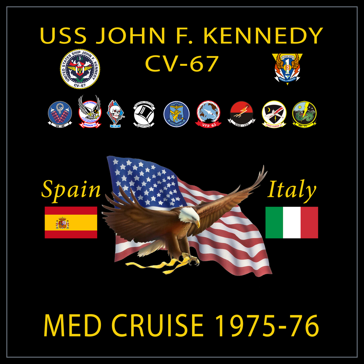 USS John F. Kennedy CV-67 1975-76 cruise design