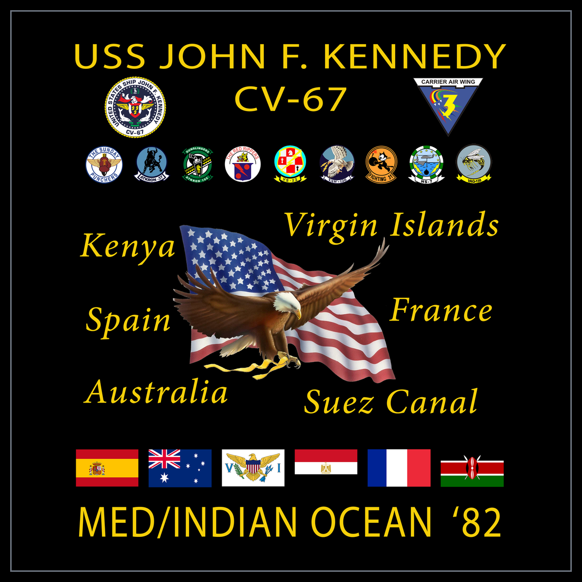 USS John F. Kennedy CV-67 1982 cruise design