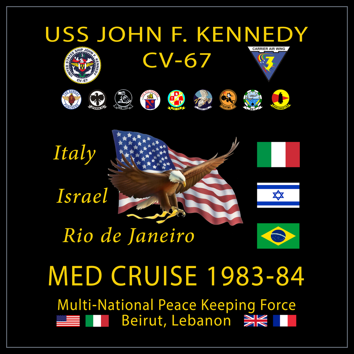 USS John F. Kennedy CV-67 1983-84 cruise design
