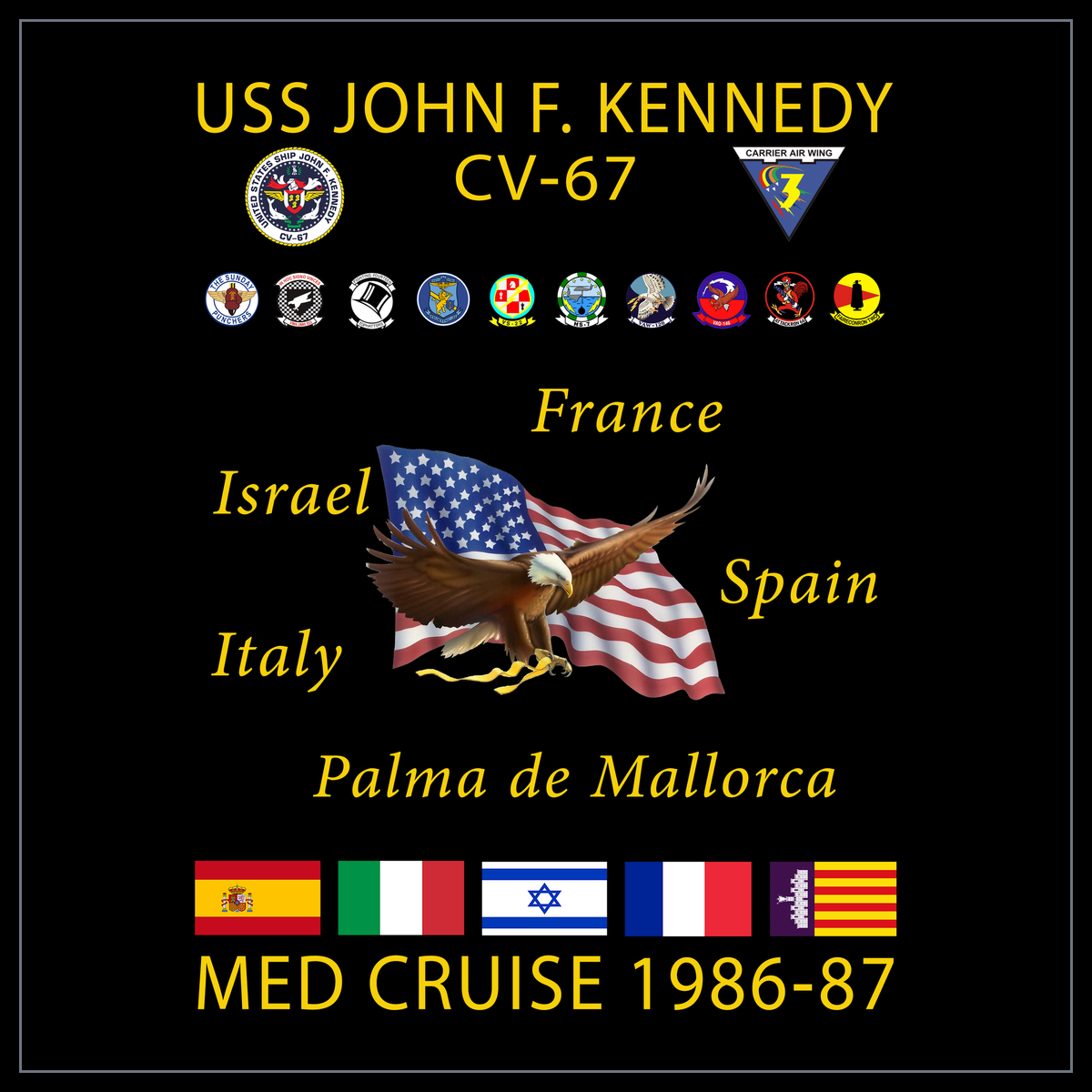 USS John F. Kennedy CV-67 1986-87 cruise design