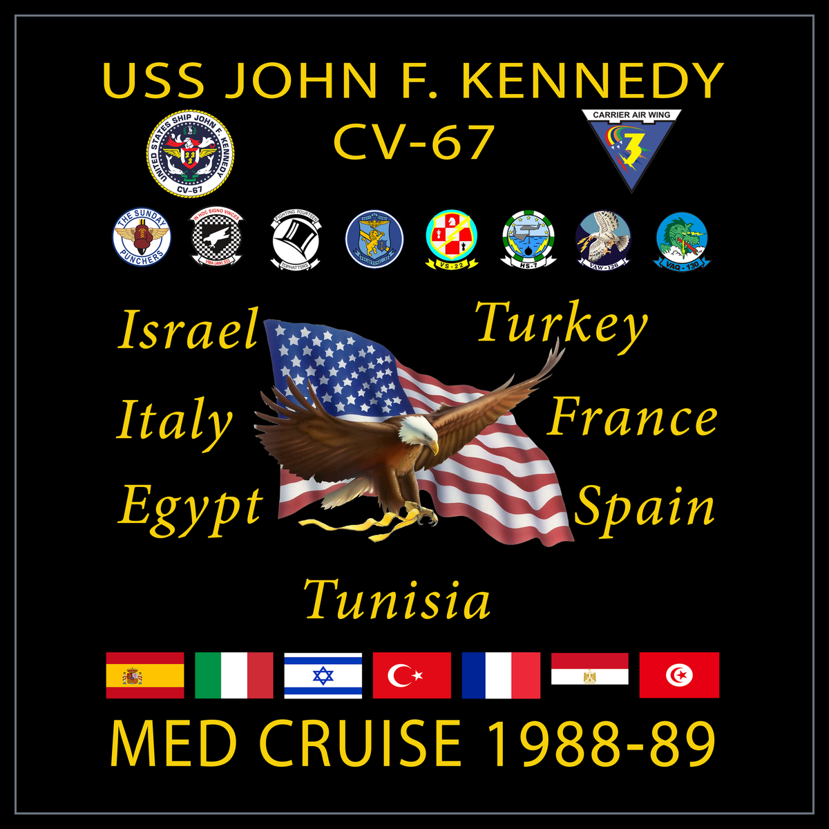 USS John F. Kennedy CV-67 1988-89 cruise design