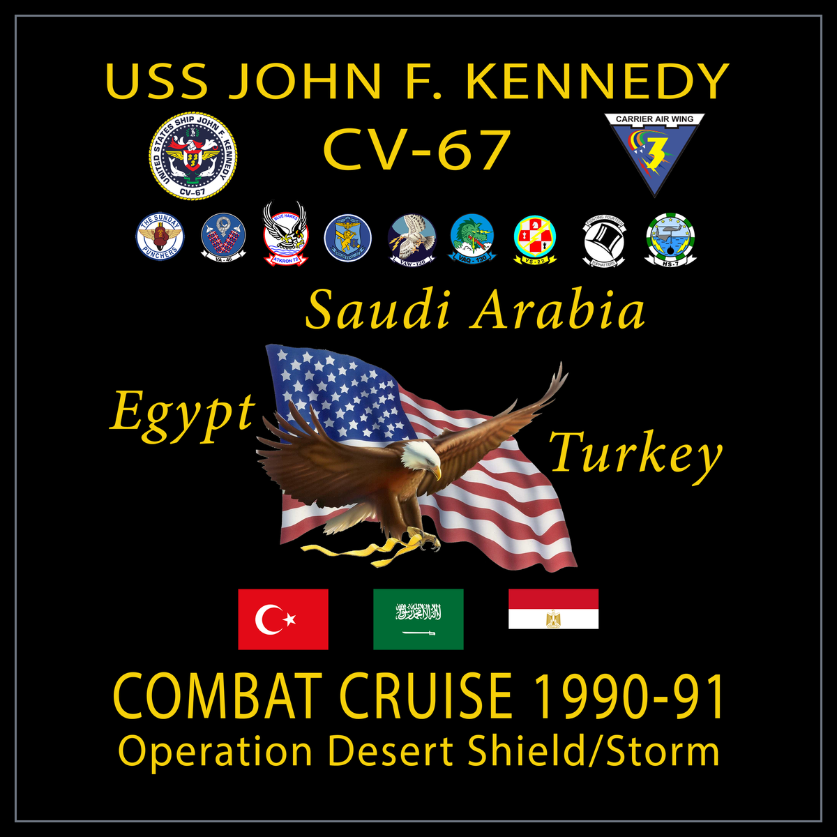 USS John F. Kennedy CV-67 1990-91 cruise design