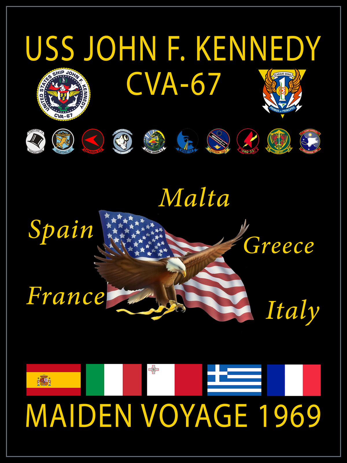 USS John F. Kennedy CVA-67 1969 cruise design