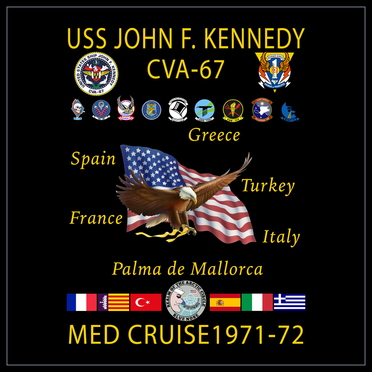 USS John F. Kennedy CVA-67 1971-72 cruise design