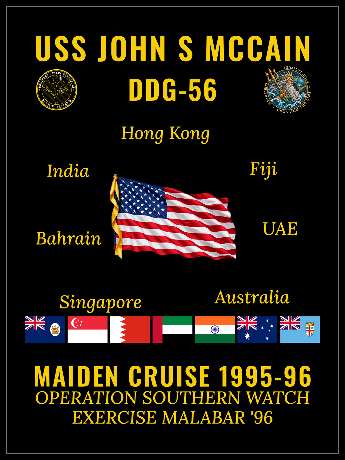 USS John S McCain (DDG-56) 1995-96 Maiden cruise design