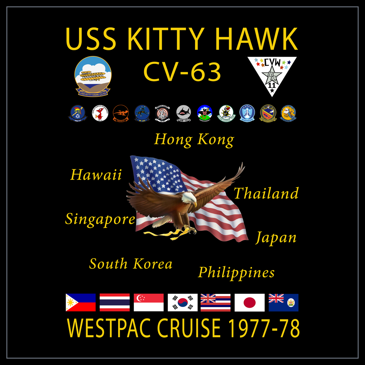 USS Kitty Hawk CV-63 1977-78 cruise design