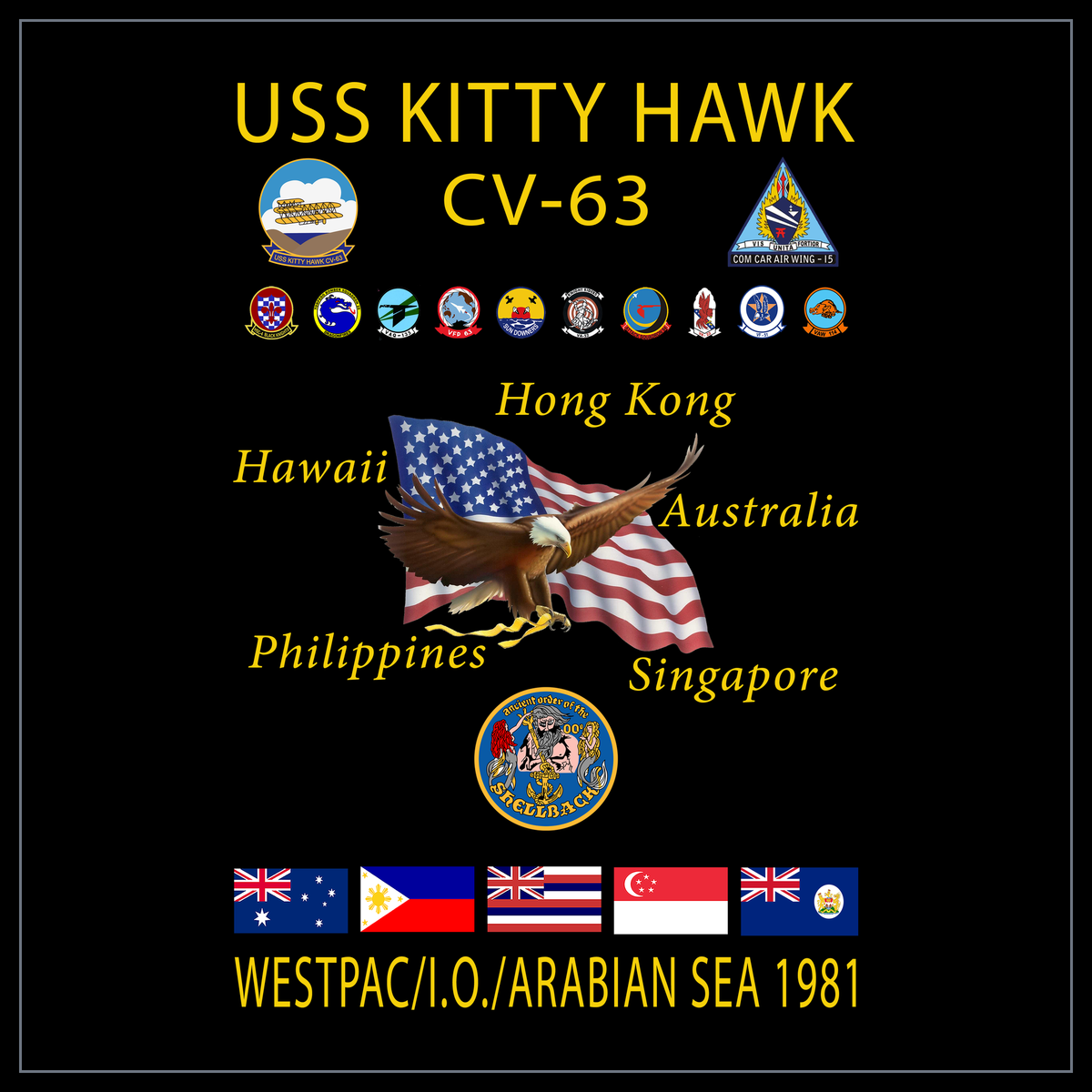 USS Kitty Hawk CV-63 1981 cruise design