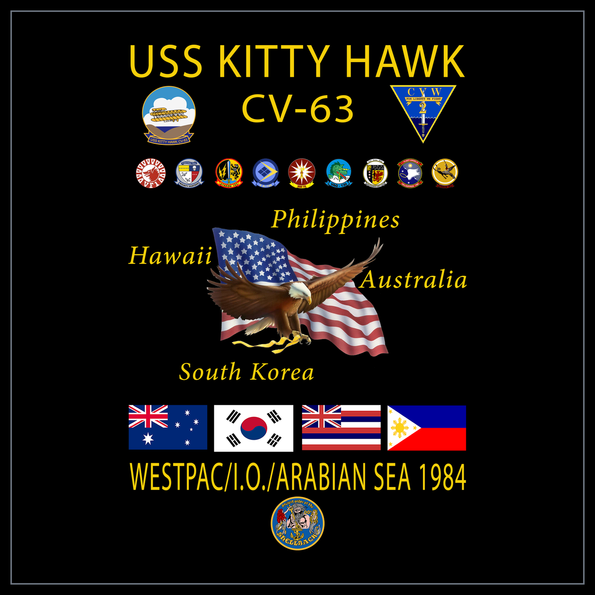 USS Kitty Hawk CV-63 1984 cruise design