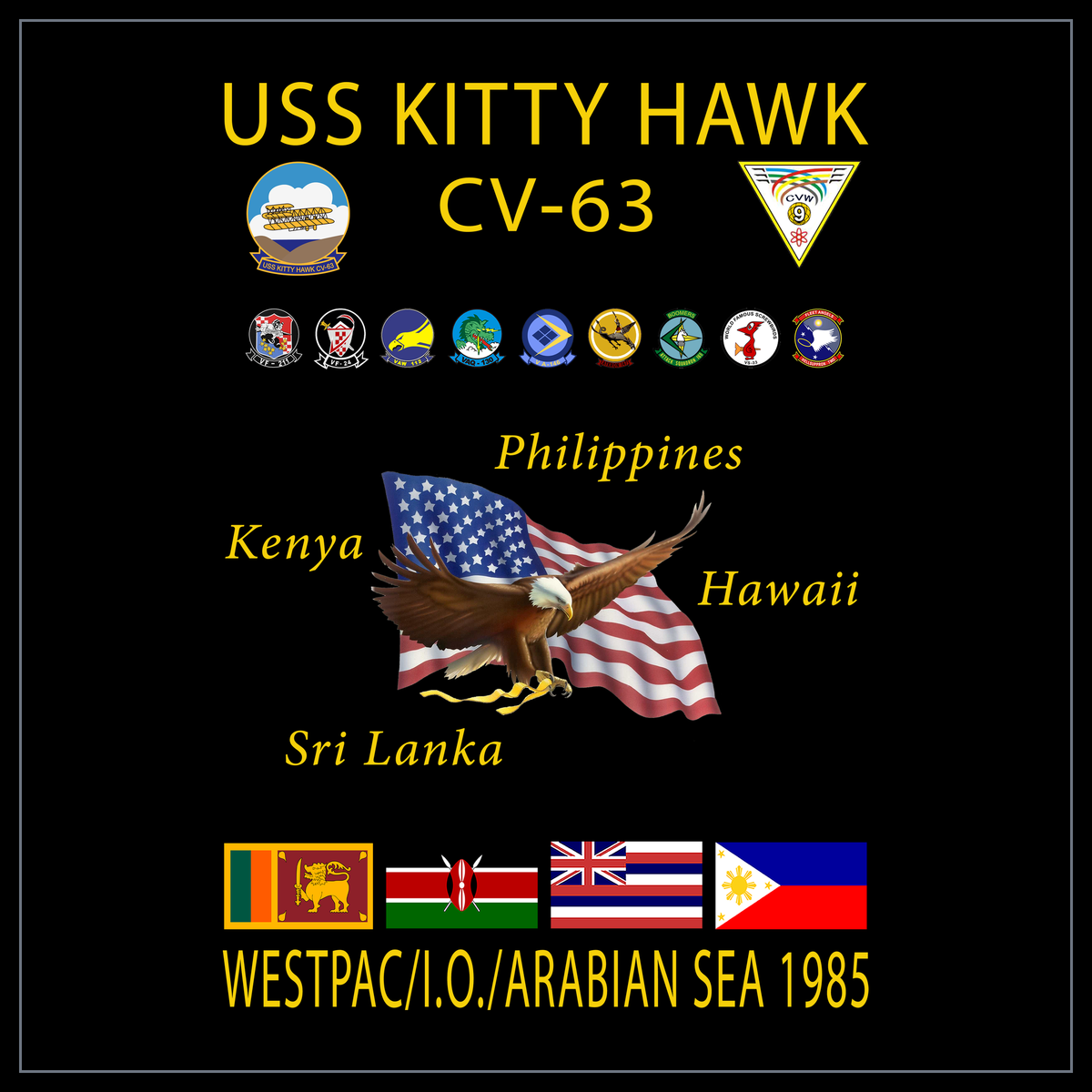 USS Kitty Hawk CV-63 1985 cruise design