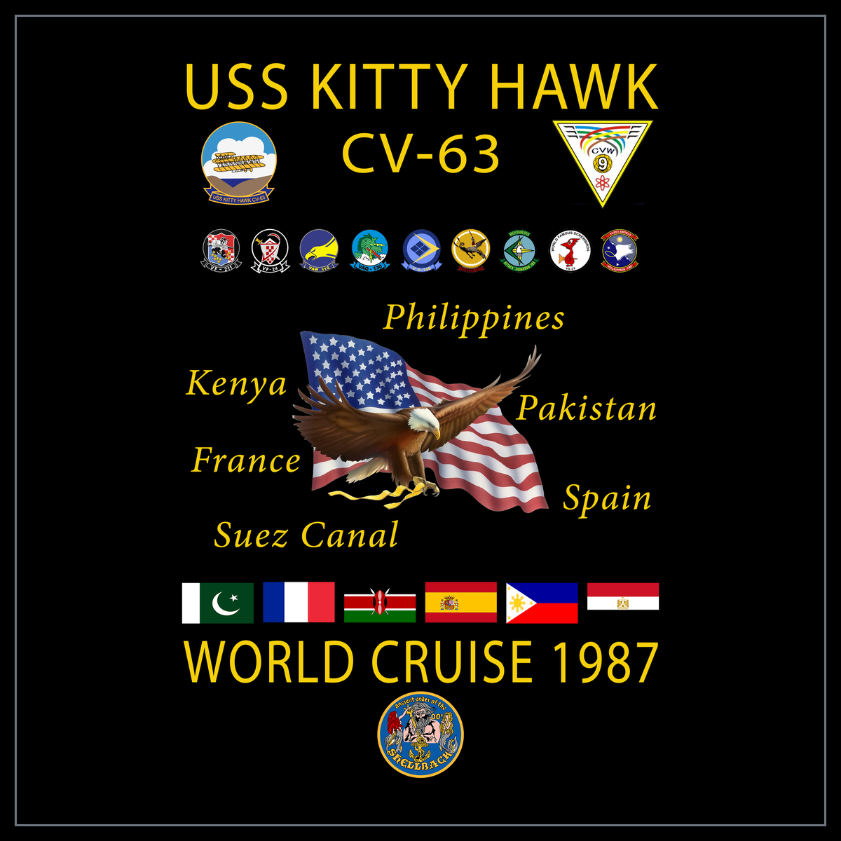 USS Kitty Hawk CV-63 1987 cruise design