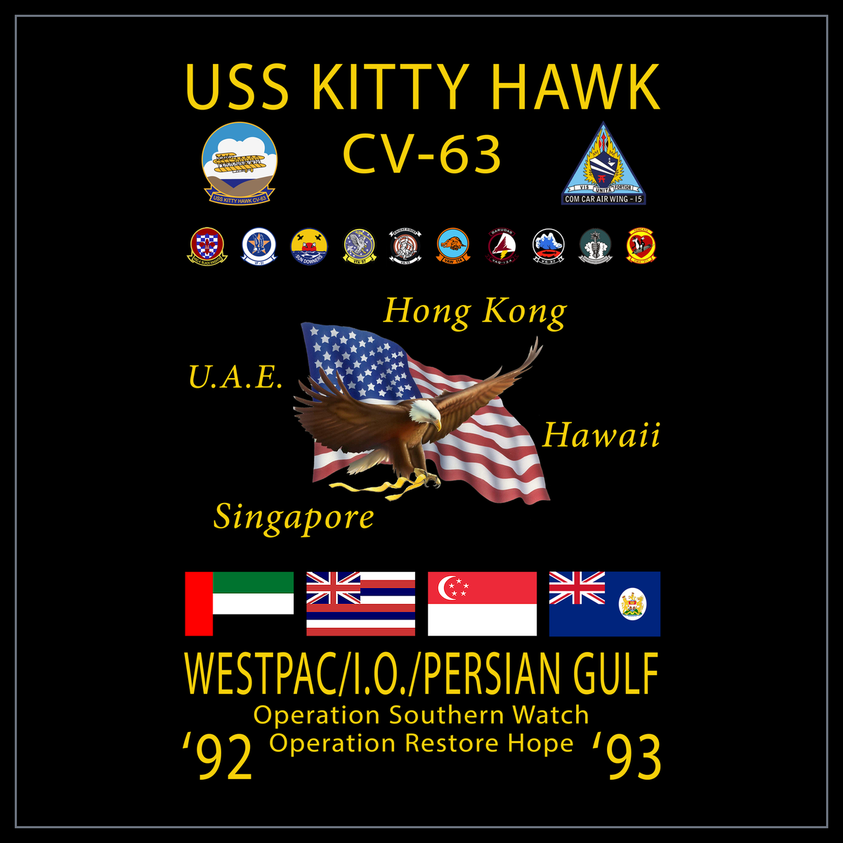 USS Kitty Hawk CV-63 1992-93 cruise design