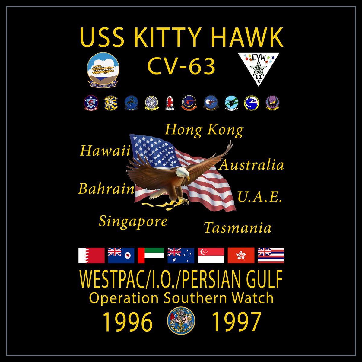 USS Kitty Hawk CV-63 1996-97 cruise design