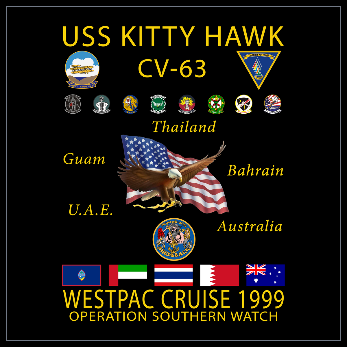 USS Kitty Hawk CV-63 1999 cruise design