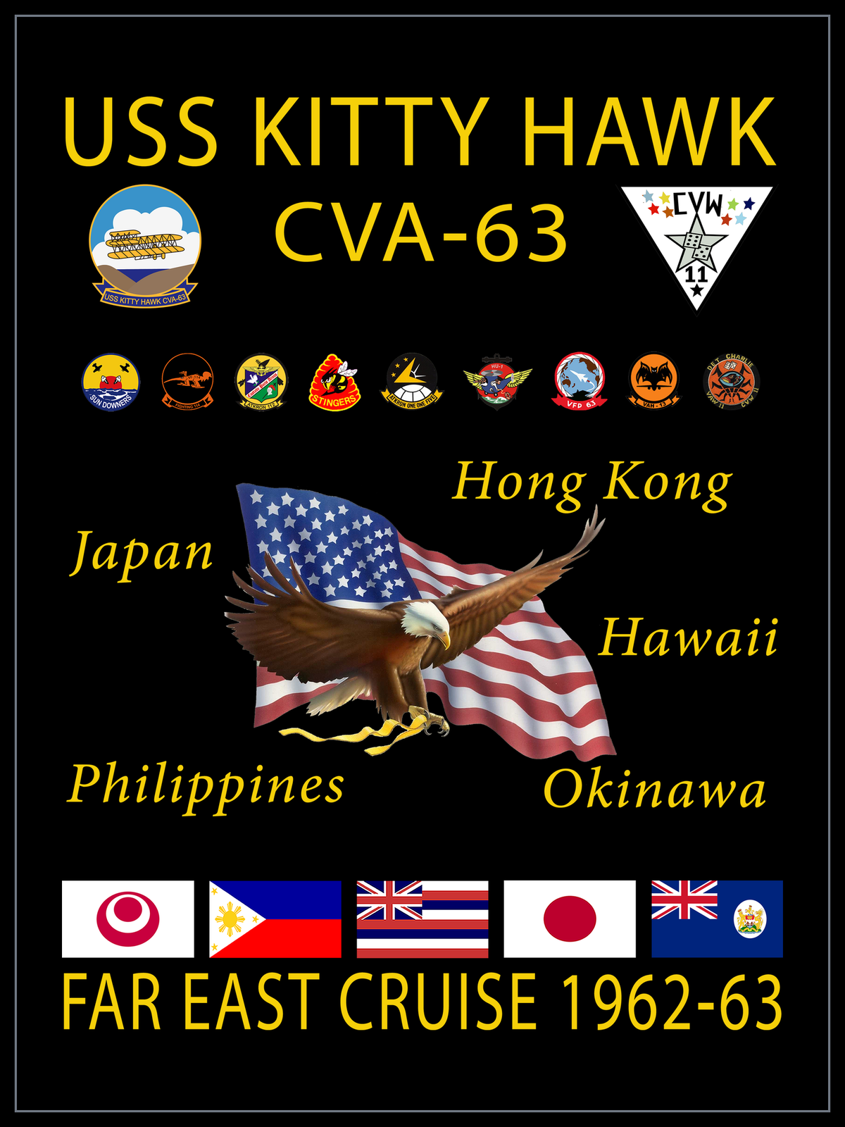 USS Kitty Hawk CVA-63 1962-63 cruise design