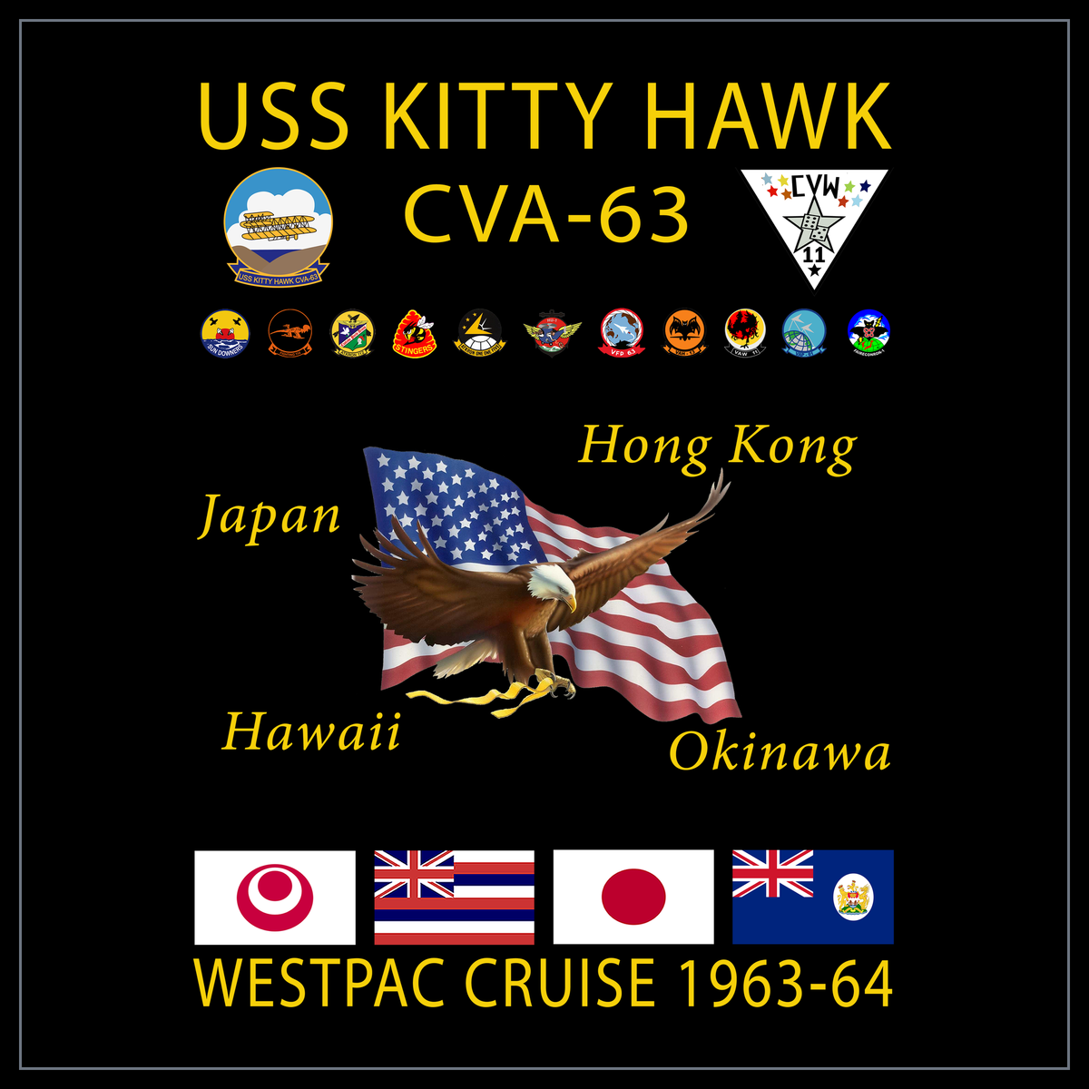 USS Kitty Hawk CVA-63 1963-64 cruise design