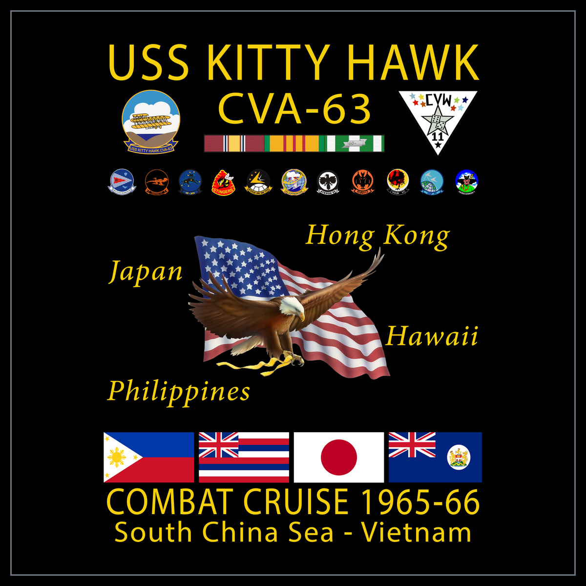 USS Kitty Hawk CVA-63 1965-66 cruise design