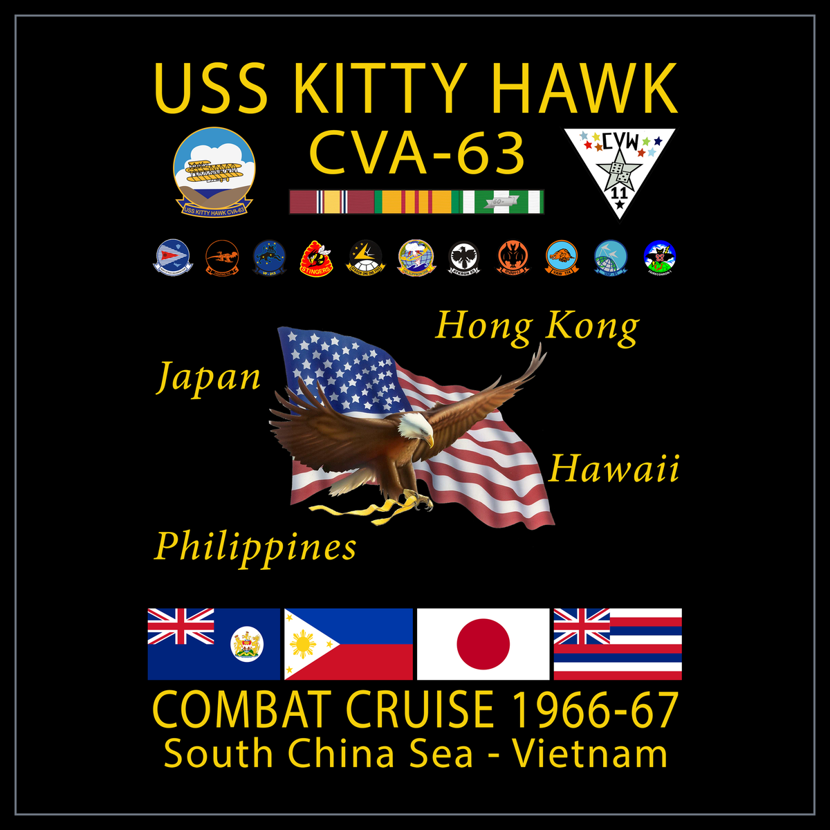 USS Kitty Hawk CVA-63 1966-67 cruise design