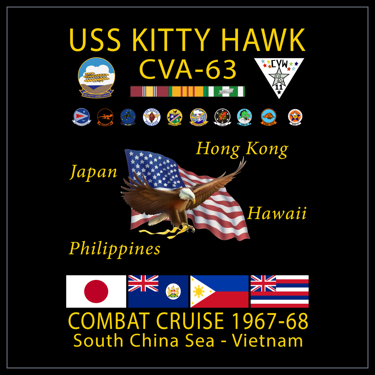 USS Kitty Hawk CVA-63 1967-68 cruise design