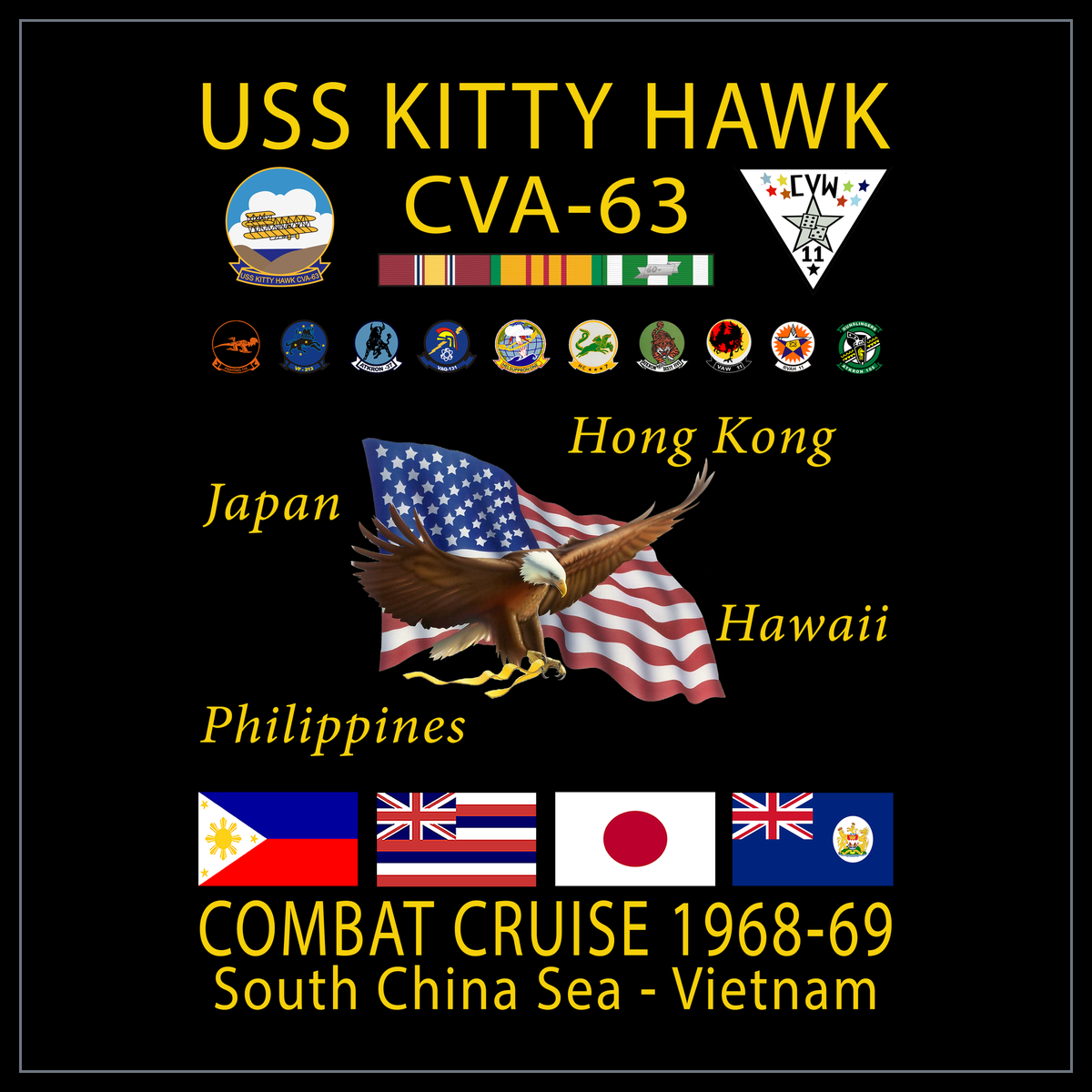 USS Kitty Hawk CVA-63 1968-69 cruise design