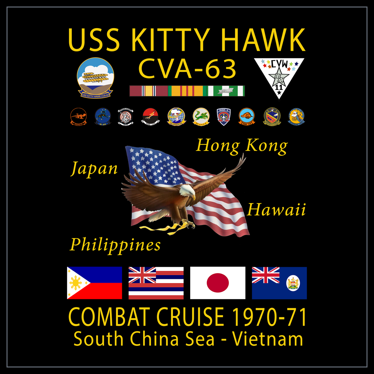 USS Kitty Hawk CVA-63 1970-71 cruise design