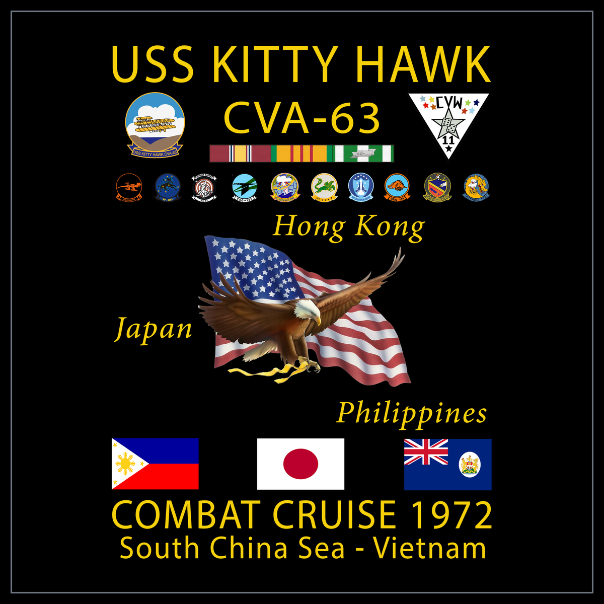 USS Kitty Hawk CVA-63 1972 cruise design