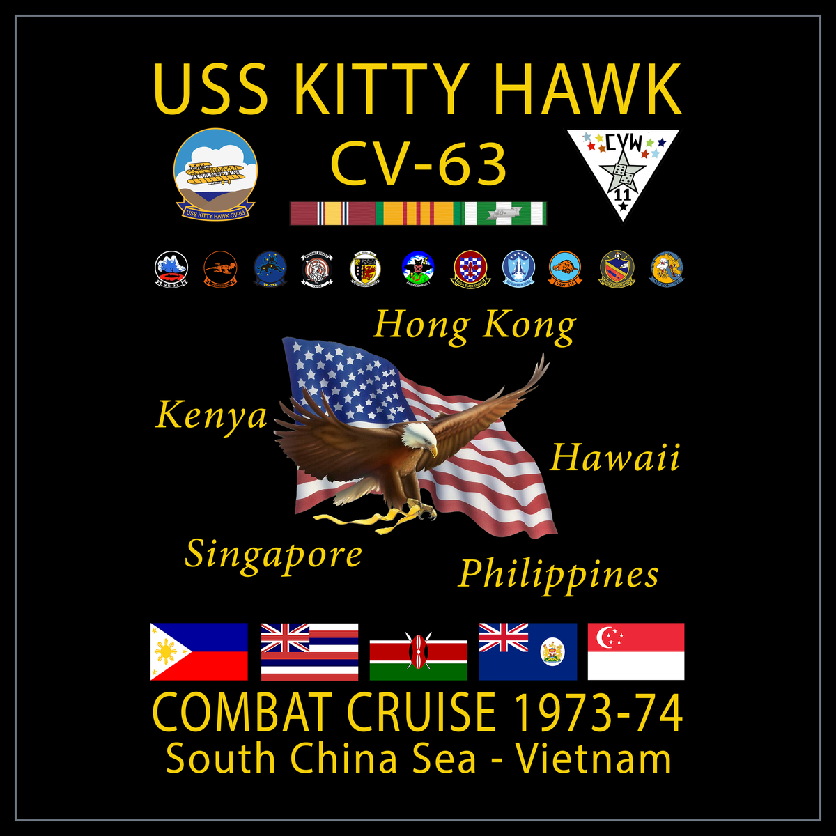 USS Kitty Hawk CVA-63 1973-74 cruise design