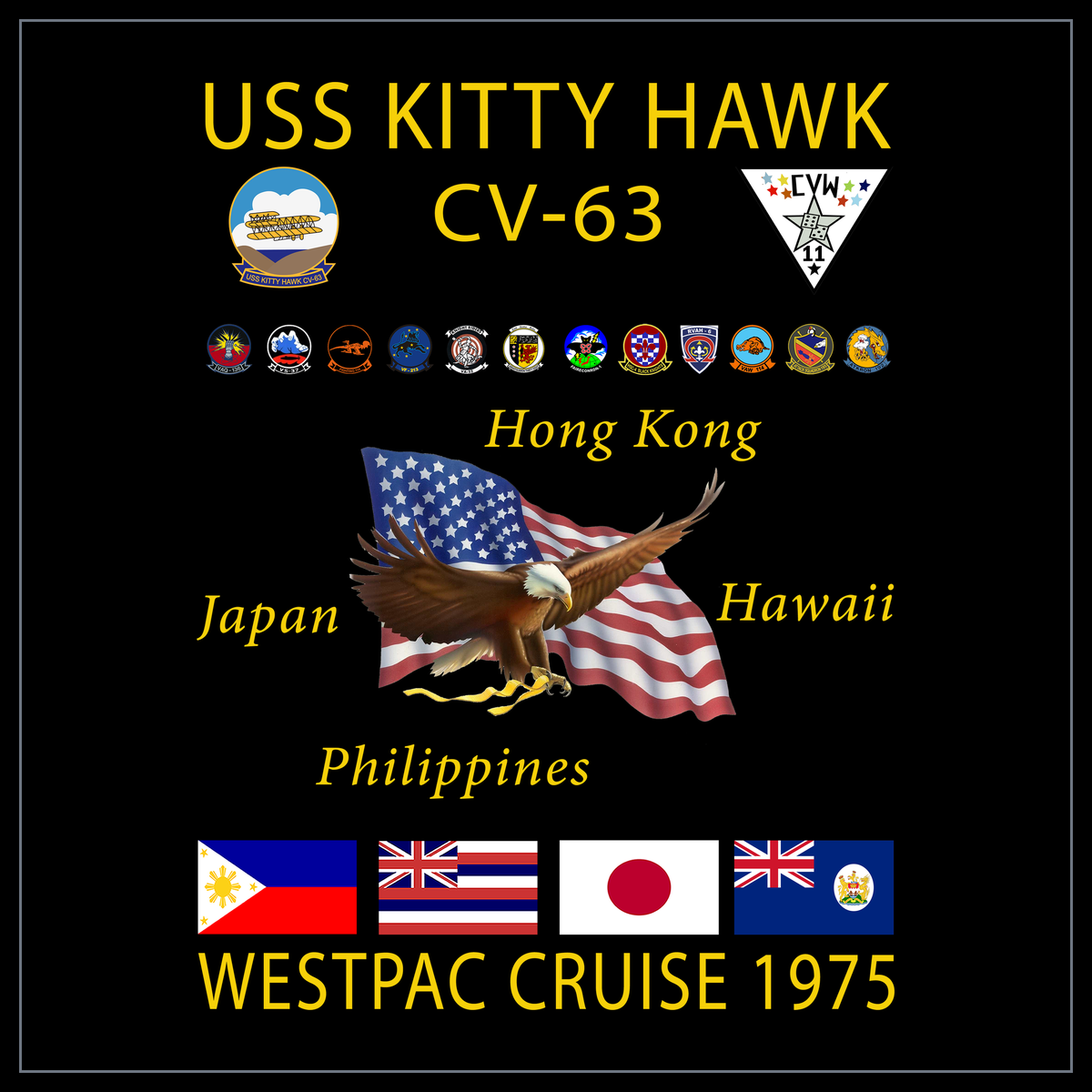 USS Kitty Hawk CVA-63 1975 cruise design