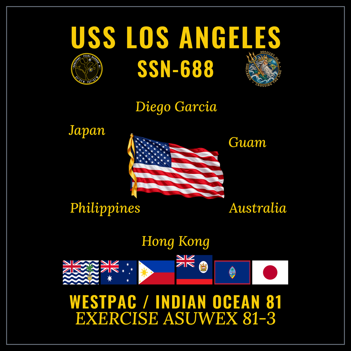 USS Los Angeles SSN-688 1981 cruise design