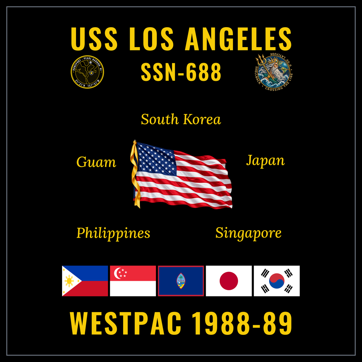 USS Los Angeles (SSN-688) 1988-89 WestPac cruise design