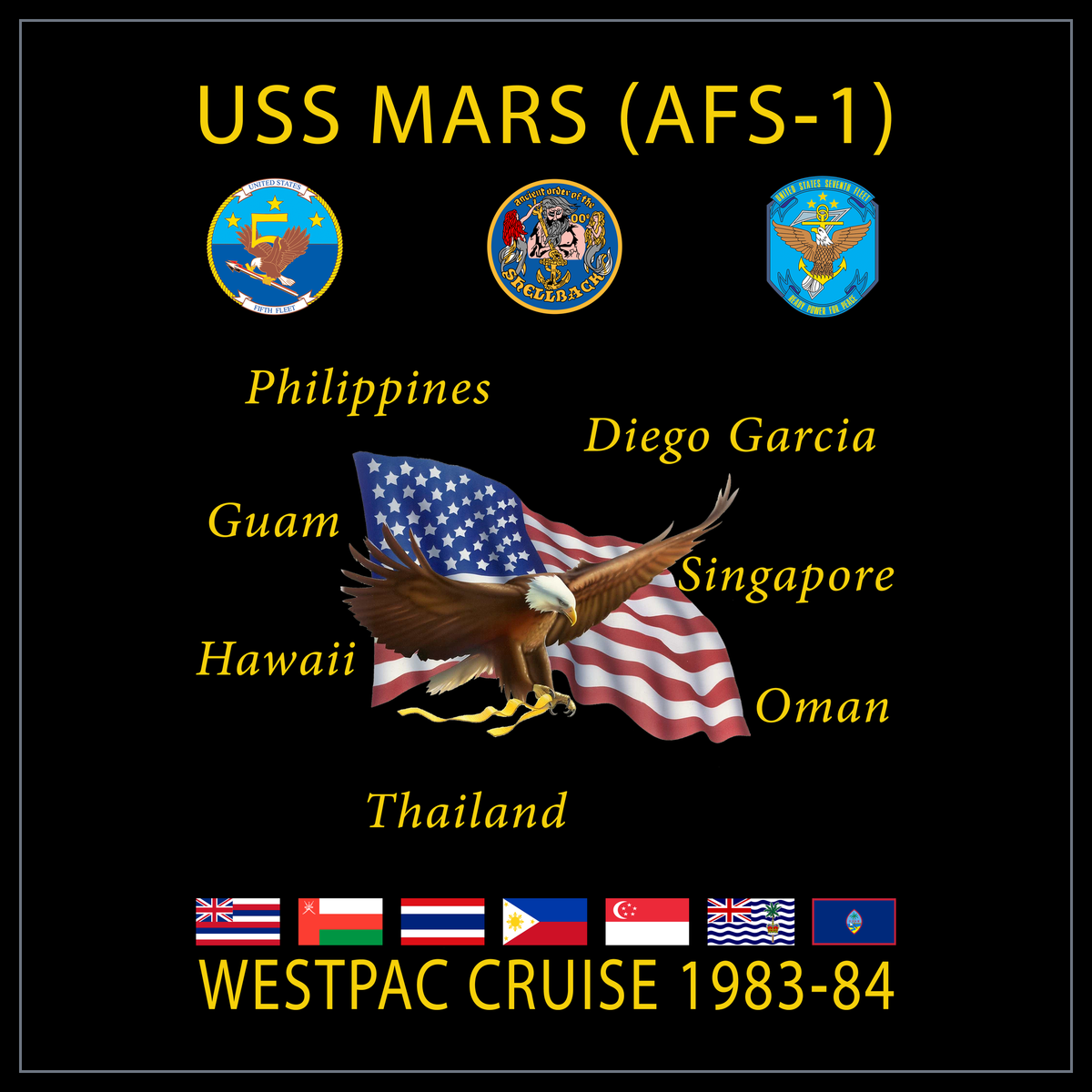 USS Mars AFS-1 1983-84 cruise design