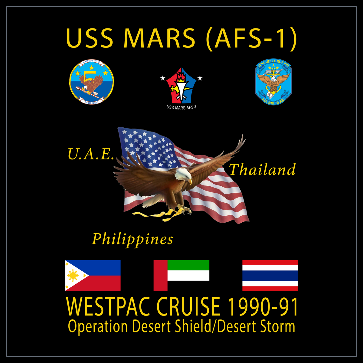 USS Mars AFS-1 1990-91 cruise design