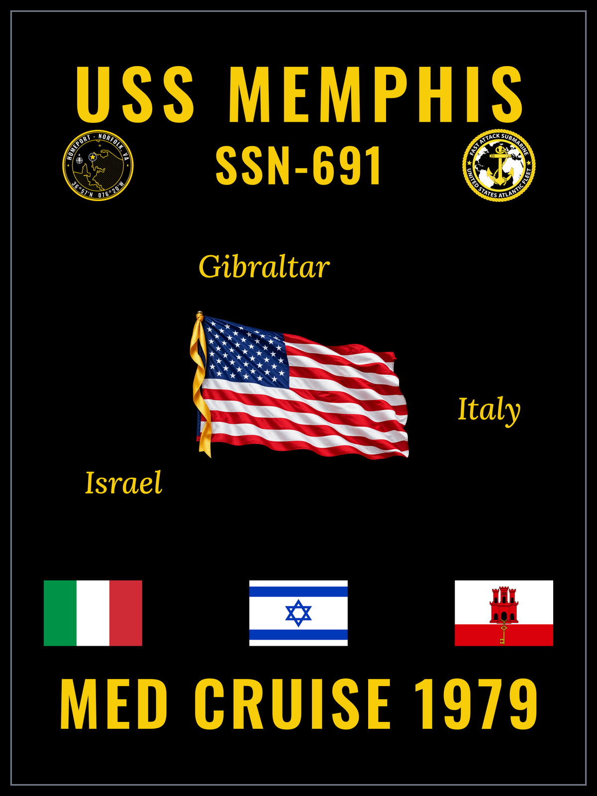 USS Memphis (SSN-691) 1979 cruise design