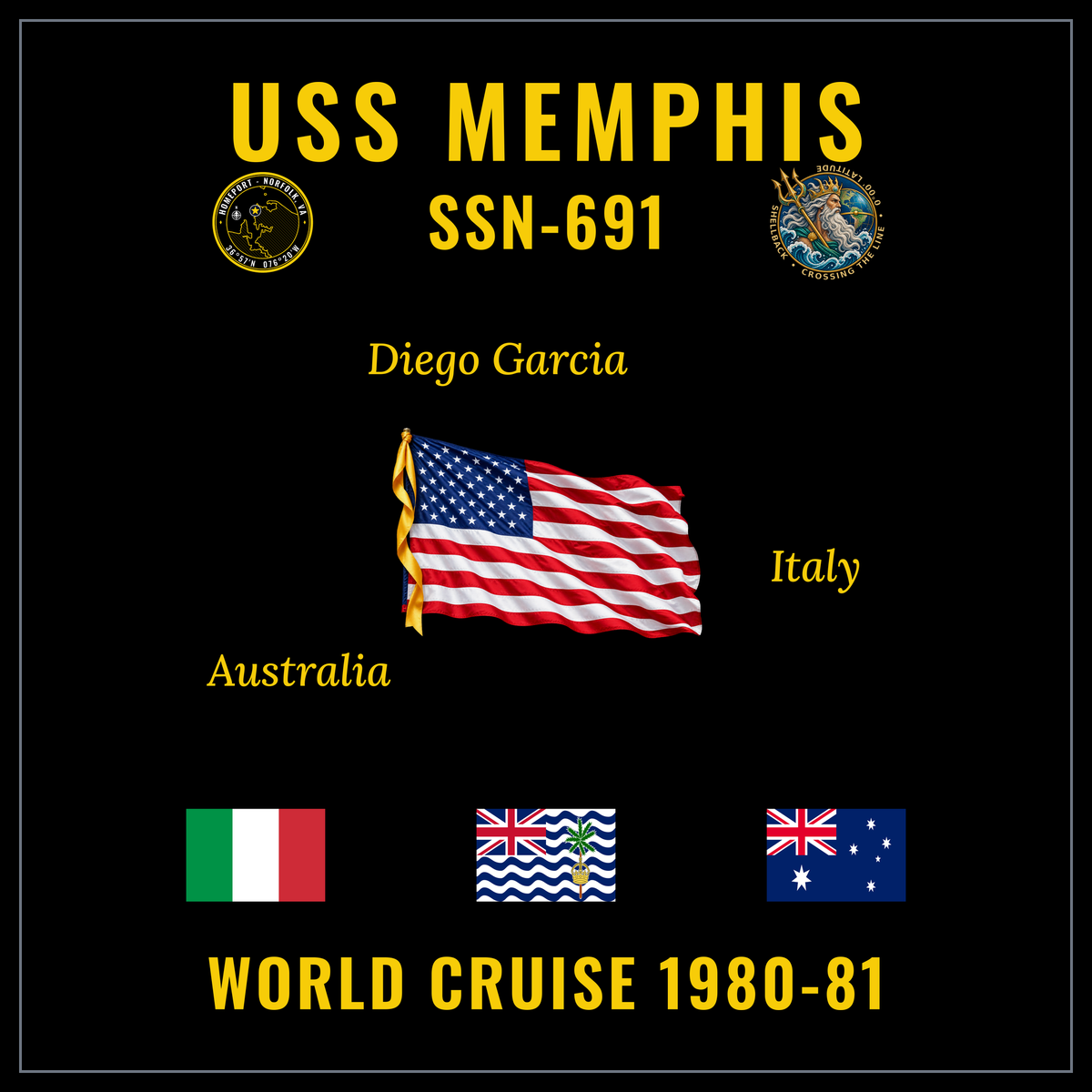 USS Memphis (SSN-691) 1980-81 cruise design