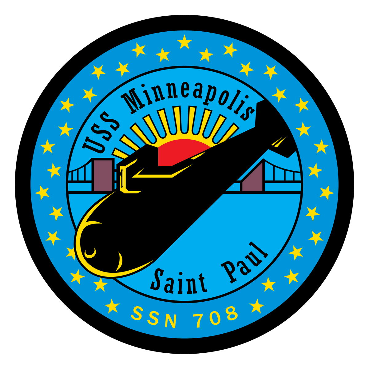 USS Minneapolis-Saint Paul (SSN-708) ship's crest