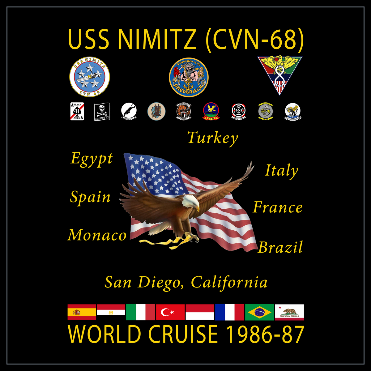 USS Nimitz CVN-68 1986-87 cruise design
