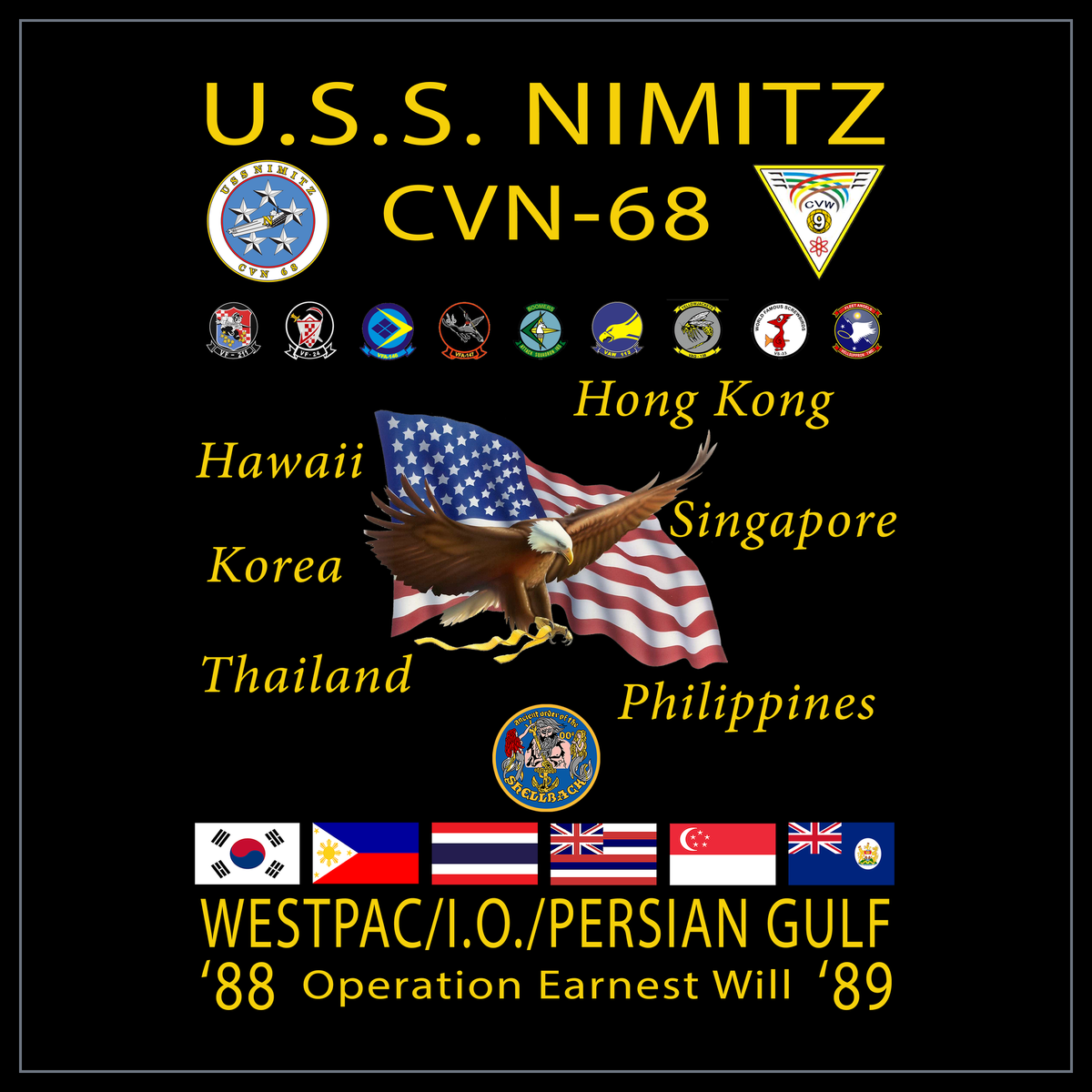 USS Nimitz CVN-68 1988-89 cruise design