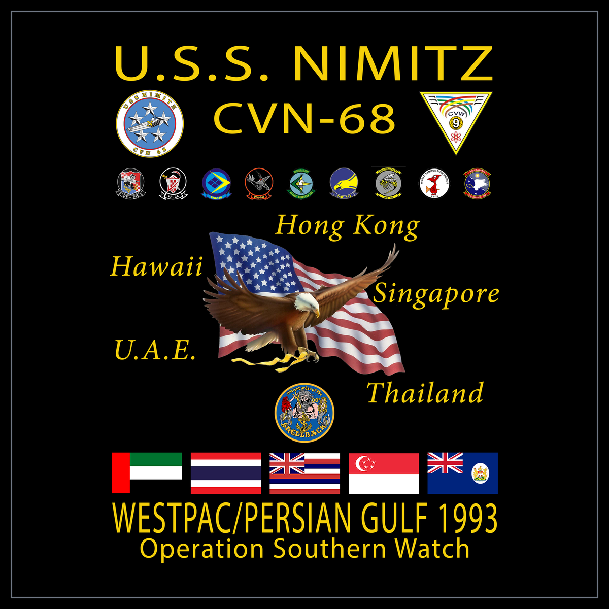 USS Nimitz CVN-68 1993 cruise design