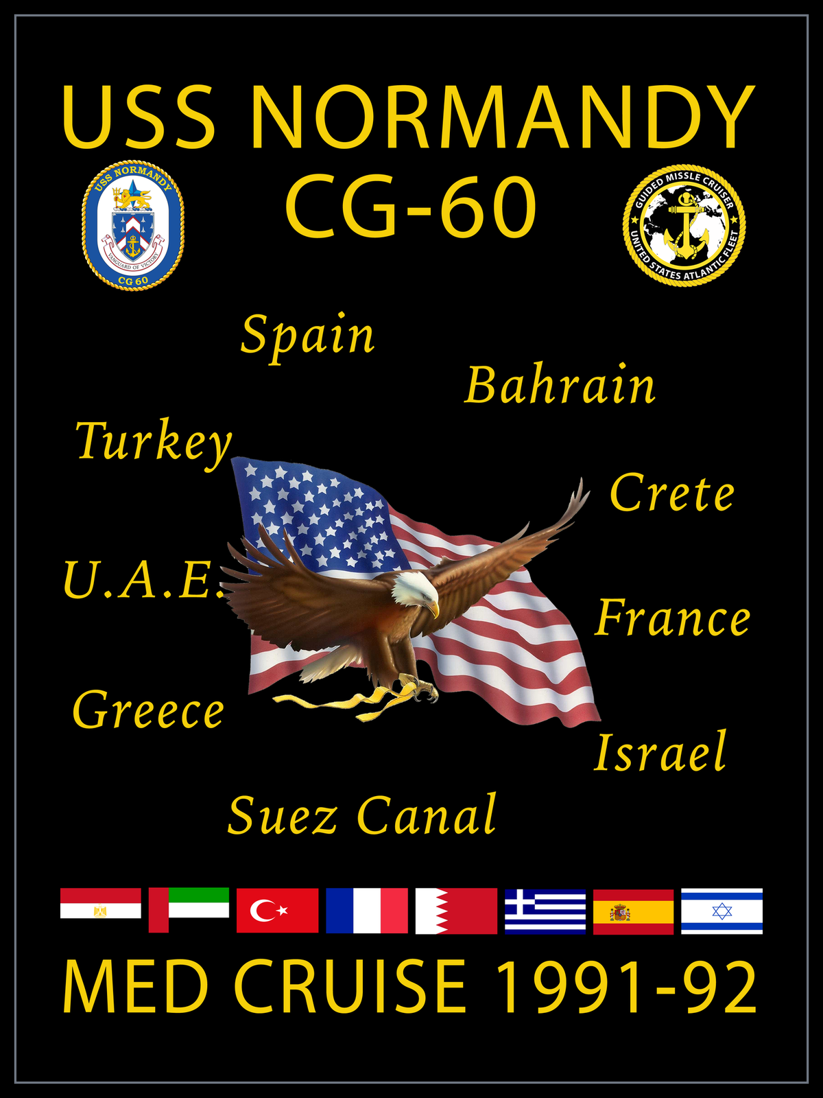 USS Normandy CG-60 1991-92 cruise design