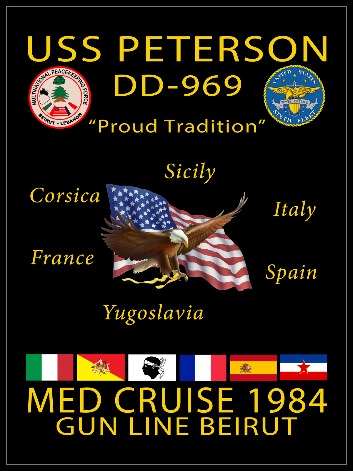 USS Peterson DD-969 1984 cruise design