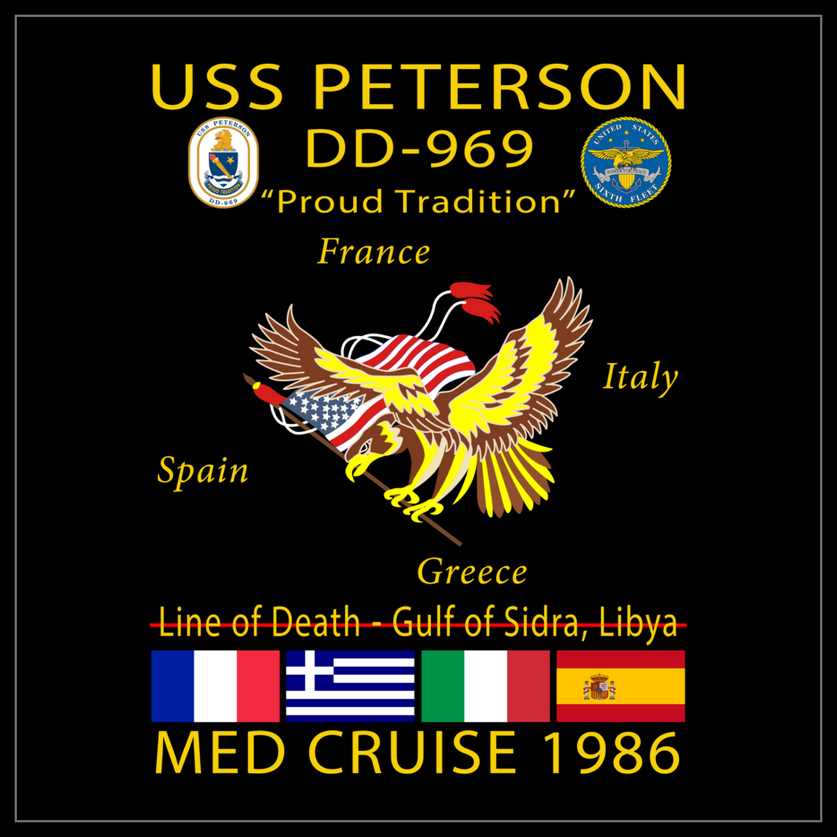 USS Peterson DD-969 1986 cruise design